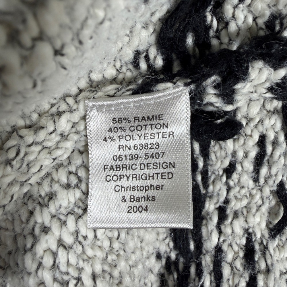 VTG Christopher & Banks Rollneck Hand Embroidered Sweater Womens M Snowflake - Picture 5 of 10